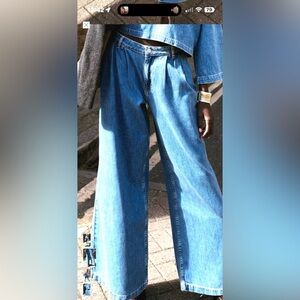 Zara Light Blue Wide Leg Jeans